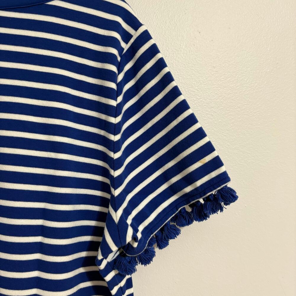 Appleseed's Women's XL Blue Striped Summer Dress Tassel Coastal Boho - Picture 7 of 7